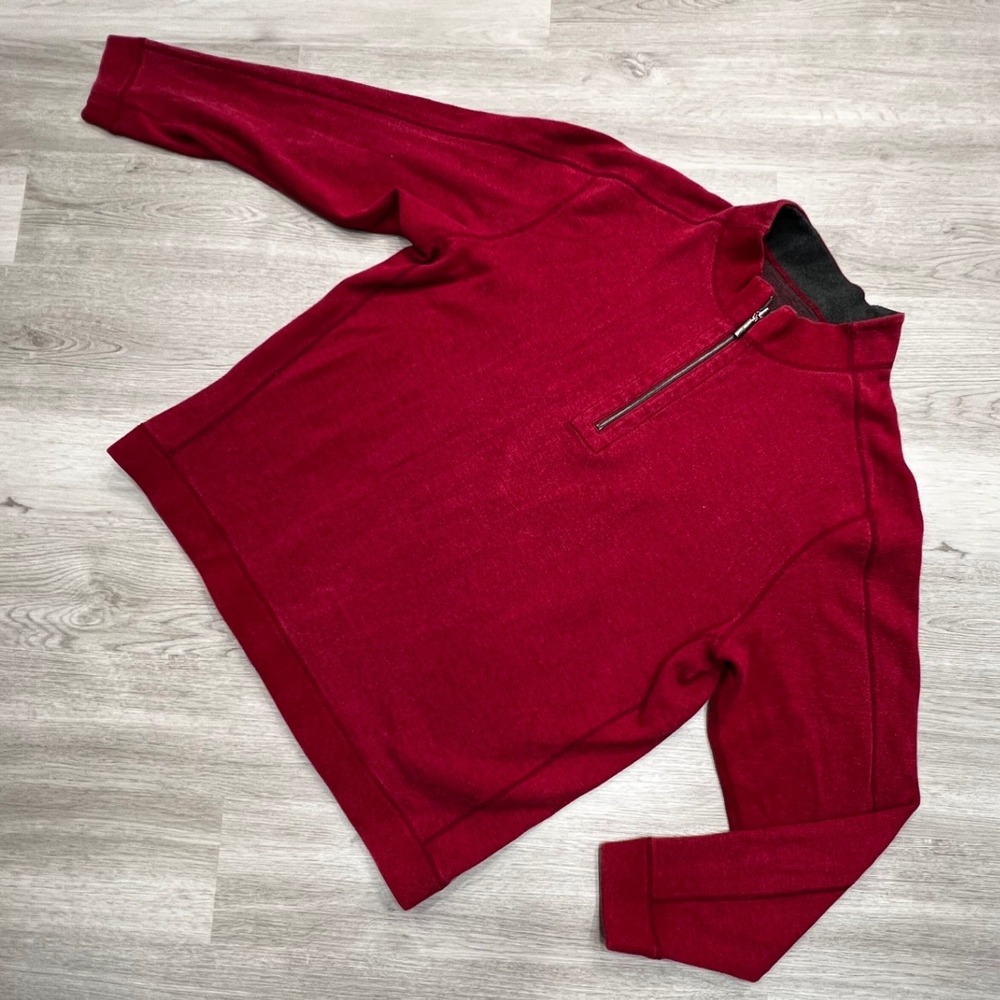 Tommy Bahama Mens Red Quarter Zip Pullover Sweater Size **XLarge READ